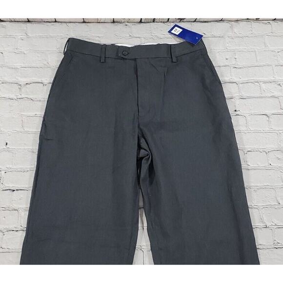 Alan Flusser Golf Pants Flat Front Gray MENS SIZE 33X32 - Picture 2 of 7